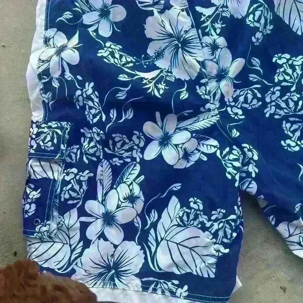 RoundTree & York Hawaiian Style Mens Swim Trunks Large - Picture 10 of 14
